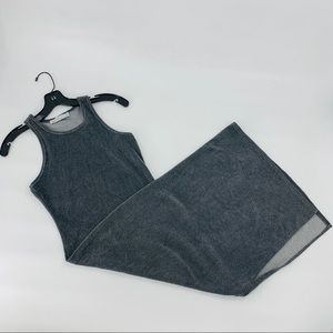 Summer & Sage Grey Racerback Velour Maxi Dress